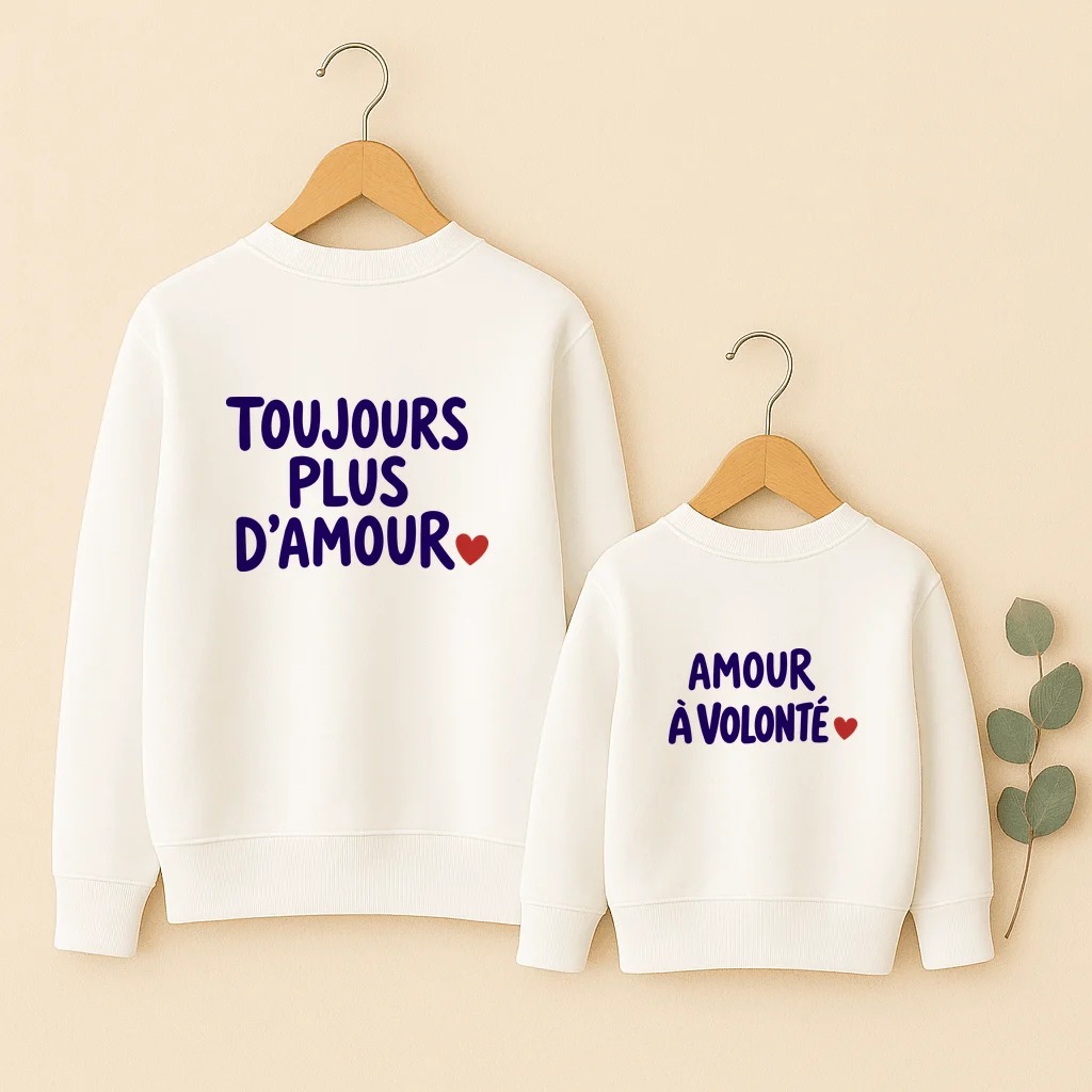 Toujours plus d’amour sweats ensemble dos