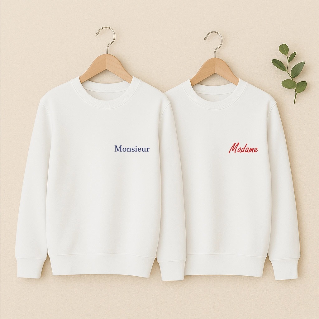 Madame et Monsieur, les deux en blanc