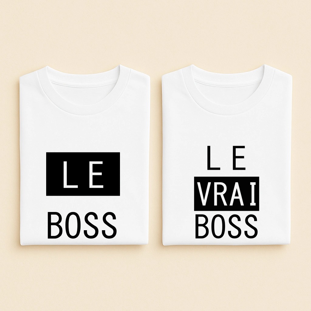 Le Boss et Le Vrai Boss, les deux en blanc