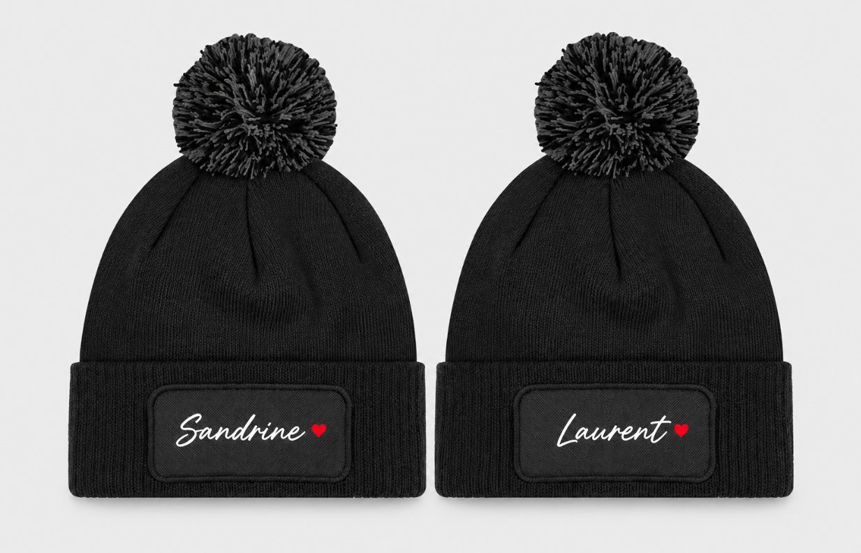 Bonnets personnalisés Laurent et Sandrine